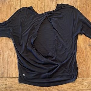 Black Lulu backless long sleeve tee